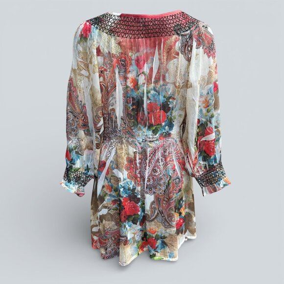 Mushka By Sienna Rose Women's Top Blouse Sheer Tunic XL - Picture 4 of 8